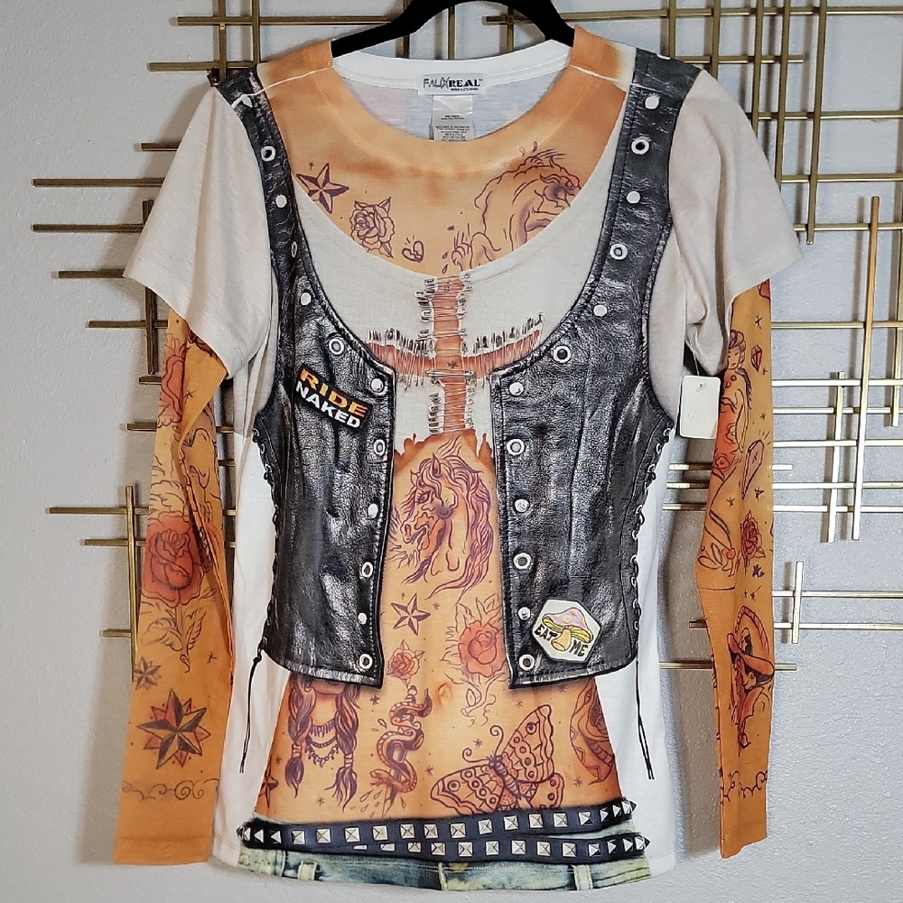 NWOT Faux Real Tattoo Costume Top